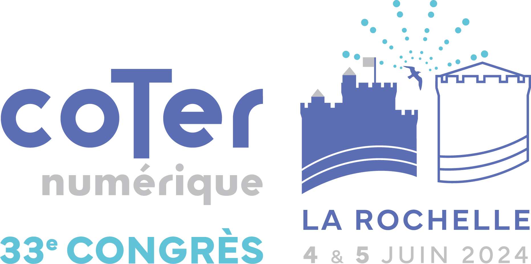 Ceci est le logo du Congrès Coter Numérique de La Rochelle du 4 et 5 juin 2024.